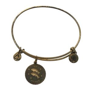 Alex and Ani Women Pisces Charms Bangle Bracelet Zodiac Gold Plated‎ Adjustable